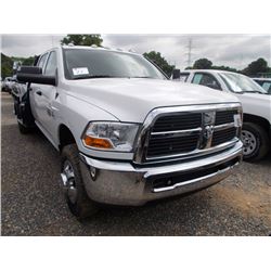 2011 DODGE RAM 3500 CREW CAB 4X4 FLATBED, S/N 3D6WZ4CLXBG574367, CUMMINS DIESEL, A/T, CM TRAILERS FL