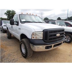 2006 FORD F250 XL 4X4 PICKUP, S/N 1FTNF21596EA90304, V8 GAS, A/T, ODOMETER READING 194,187 MILES