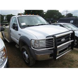 2005 FORD F450 4X4 FLATBED TRUCK, S/N 1FDXF47P55EB02021, POWERSTROKE DIESEL ENG, A/T, TOOL BODY, ODO