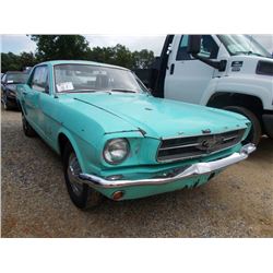 1965 FORD MUSTANG, S/N 5F07T674171, 6 CYL, GAS ENG, A/T, ODOMETER READING 49,008 MILES