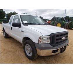 2005 FORD F350 PICKUP, S/N 1FTWX30595ED06546, GAS ENG, A/T, EXTENDED CAB, LONG BED