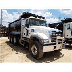 2015 MACK GU713 TRI-AXLE DUMP, S/N 1M2AX07C6FM022274, MP8 445C MACK ENGINE, 10 SPD TRANS, 44K REARS,