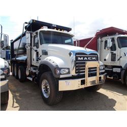 2015 MACK GU713 TRI-AXLE DUMP, S/N 1M2AX07C0FM022271, MP8 445C MACK ENGINE, 10 SPD TRANS, 44K REARS,