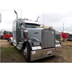 2003 KENWORTH W900L T/A TRUCK TRACTOR, S/N 3J390542, CUMMINS DIESEL ENG, 13 SPD TRANS, 40K FRONT, EN