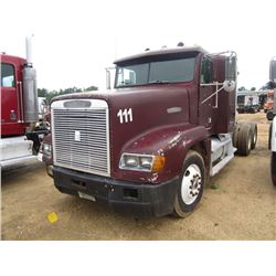 1991 FREIGHTLINER T/A TRUCK TRACTOR, S/N 1FUYDZYB9MH395636, CUMMINS DIESEL ENG, 10 SPD TRANS, WET KI