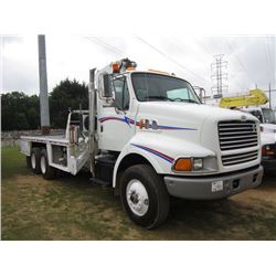 1998 STERLING T/A FLATBED KNUCKLE BOOM TRUCK, S/N 1FDYS86F5WVA38418, CAT DIESEL ENGINE, 9 SPD TRANS,