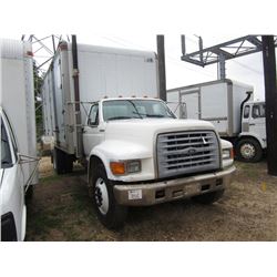 1998 FORD F SERIES S/A BOX VAN TRUCK, S/N 1FDNF80C5WVA33290, CUMMINS DIESEL ENG, A/T, 20' BOX VN BOD