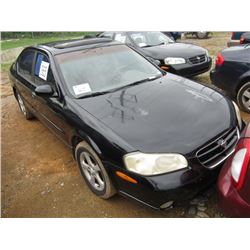 2000 NISSAN MAXIMA GLE 4 DOOR SEDAN, S/N JN1CA31DOYT727858, V6 GAS, A/T, ODOMETER READING 244,083 MI
