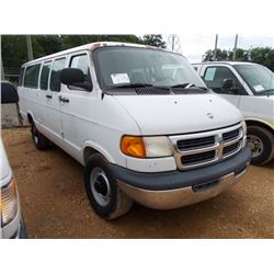 2001 DODGE VAN, S/N 2B5WB35Y11K546349, GAS ENG, A/T, 12 PASSENGER, ODOMETER READING 210,210 MILES