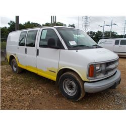 2002 CHEVROLET 3500 VAN, S/N 1GCHG35R421158815, GAS ENGINE, A/T, CANTEX DOUBLE SPRAY MACHINE ON SKID