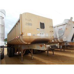 1990 FRUEHAUF ALUMINUM T/A DUMP TRAILER, S/N 1H4D02424LK019005, 24' STEEL FRAME, 22' ALUM BOX, LINER