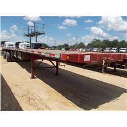 1997 T/A FLATBED TRAILER, S/N 13N15330XV1576338, 8' X 52', SPREAD AXLE, UNDER BED STORAGE, 11R22.5 T