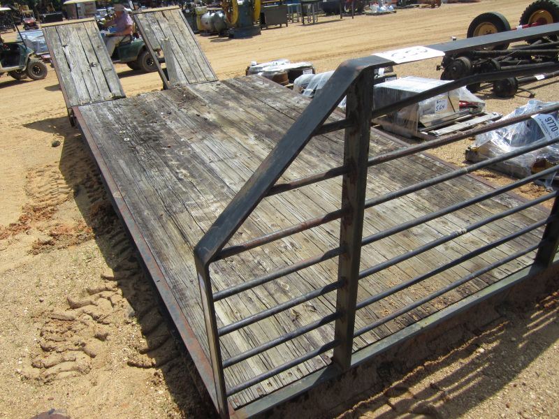 8' X 20' FLAT TRUCK BED, 53" DOVETAIL W/ 72" HYD FOLD RAMPS J.M. Wood