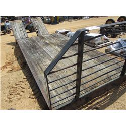 8' X 20' FLAT TRUCK BED, 53" DOVETAIL W/ 72" HYD FOLD RAMPS