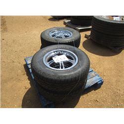1 LOT (4) P225/70R16 TIRES, ALUM RIMS