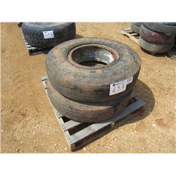 1 LOT (2) 10.00R20 TIRES & RIMS