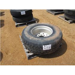 (1) 425/65R22.5 TIRE MTD ON ALUM DISC WHEEL