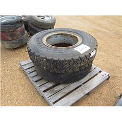 1 LOT (2) 9.00R20 TIRES & RIMS