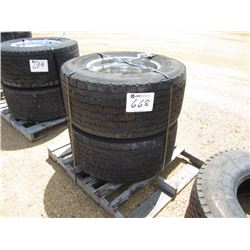 1 LOT (2) 445/50R22.5 TIRES & ALUMINUM RIMS
