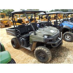 2010 POLARIS RANGER 500 4X4 ATV, S/N 4XATH50A9A2881435, GAS ENGINE, DUMP BED, CANOPY, METER READING 