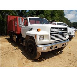 1990 FORD F800 FUEL & LUBE TRUCK, S/N 1FDPK84P9LVA03691, 210 HP FORD DIESEL, 5 SPD TRANS, 13' ELLIOT