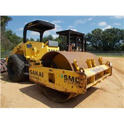 SAKAI SV510D-II VIBRATORY ROLLER, A/N 30180, 84" SMOOTH DRUM, CANOPY, METER READING 2,730 HRS