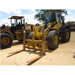 KOMATSU WA250-6 WHEEL LOADER S/N 75277, (12 YR) WICKER WFF250-6, FORKS, S/N 14664, AUTO LUBE, ECAB W