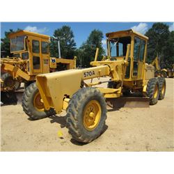 JOHN DEERE 570A MOTOR GRADER, S/N 08213T, 12' MOLDBOARD, ECAB, 13.00-24 TIRES