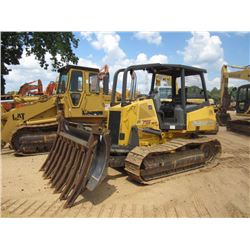 NEW HOLLAND D75 CRAWLER TRACTOR, S/N N7DC75291, 6 WAY BLADE, ROOT RAKE, CANOPY, SWEEPS, METER READIN