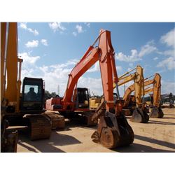 HITACHI EX200 LC HYDRAULIC EXCAVATOR, S/N AMD300425, 9' 7" STICK 42" BUCKET, THUMB, ECAB W/AIR, METE