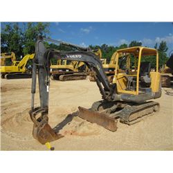 VOLVO EC35 MINI EXCAVATOR, S/N 28318226, 5' STICK, 12" BUCKET, PLUMBED, KNOCK DOWN BLADE, METER READ