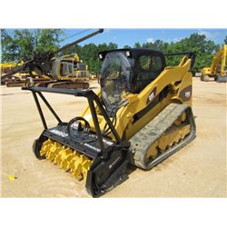 CAT 299C HIGH FLOW XPS TWO SPEED SKID STEER LOADER, S/N JSP01168 (10 YR) TRACK TYPE, BRADCO MM60 GRI