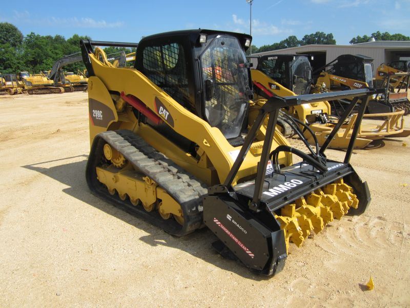 CAT 299C HIGH FLOW XPS TWO SPEED SKID STEER LOADER, S/N JSP01168 (10 YR) TRACK TYPE, BRADCO MM60 GRI