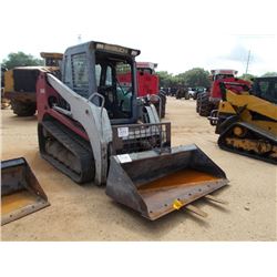 TAKEUCHI TL140 SKID STEER LOADER, S/N 21404331, TRACK TYPE, FORKS, BUCKET, METER READING 4,769 HRS