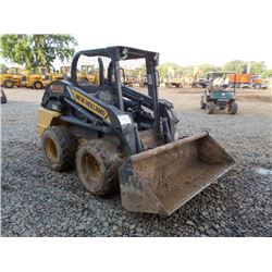 NEW HOLLAND L220 SKID STEER LOADER, S/N 435994, GP BUCKET, CANOPY, METER READING 2,427 HRS
