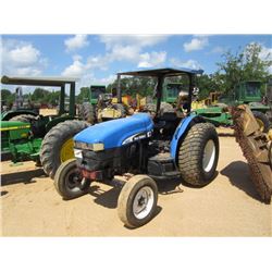 NEW HOLLAND TN70 FARM TRACTOR, S/N 001278190, 3PTH, PTO, 2 HYD REMOTES, DIESEL ENGINE, CANOPY, 16.9-