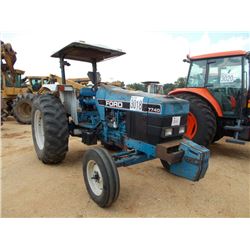 FORD 7740 FARM TRACTOR, S/N BD22130, 3 PTH, PTOM 2 HYD REMOTES, CANOPY, 18.4-34 REAR TIRES, 7.50-18 
