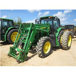 JOHN DEERE 7330 MFWD FARM TRACTOR, S/N 721989 (12 YR) 3 PTH, PTO, 2 HYD REMOTES, JOHN DEERE 741 FRON