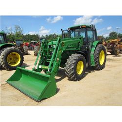 JOHN DEERE 6140M MFWD FARM TRACTOR, S/N 773821, 3 PTH, PTO, HYD REMOTES, H360 FRONT LOADER ATTACH, G