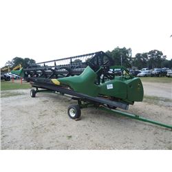 2007 JOHN DEERE 625F HYDRA FLEX HEAD, S/N F720996, EZ-TRAIL TRAILER