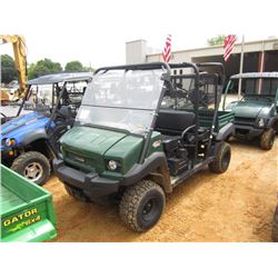 2012 KAWASAKI MULE 4010 S/N JK1AFCR16CB514115 , 4X4, CREW CAB, WINDSHIELD, DUMP BED, P/S, METER READ