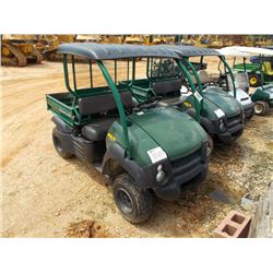 KAWASAKI 600 MULE ATV, S/N 1K1AFEB1778506262 (07 YR) CANOPY, REAR BED, METER READING 1,722 HRS