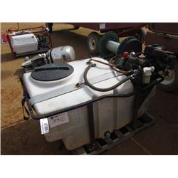 LESCO 180 GAL SPRAY SYSTEM, KAWASAKI 5.5 HP GAS ENG