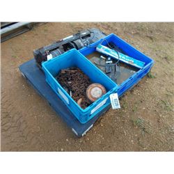 1 LOT MISC CHAIN FALL, LAWN MOWER BLADE