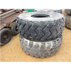 1 LOT (2) 23.5R25 MICHELIN TIRES