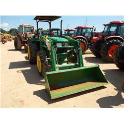 JOHN DEERE 5075E MFWD FARM TRACTOR, S/N 005796, 3 PTH, PTO, 1 REMOTE, FRONT LOADER BUCKET, CANOPY, 1