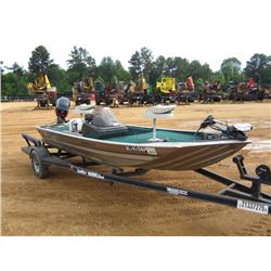 SEAARK 160 BASS BOAT, S/N S0319786D000, MERBURY 40 HP OUTBOARD MOTOR, LOWRANCE TROLLING MOTOR, ON S/