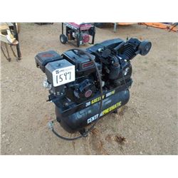CENTRAL PNEUMATIC AIR COMPRESSOR, S/N ECRPS4382GA, 30 GAL, HONDA 420 GAS ENG, ON SKIDS