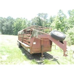 1994 M & W STOCK TRAILER, S/N 11W3S2422PW203157, 24' T/A GOOSENECK