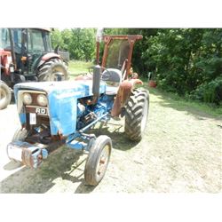 FORD 1900 FARM TRACTOR, S/N 1900U910077, OPEN STATION, POST HOLE AUGER ON REAR, METER READING 1,801 